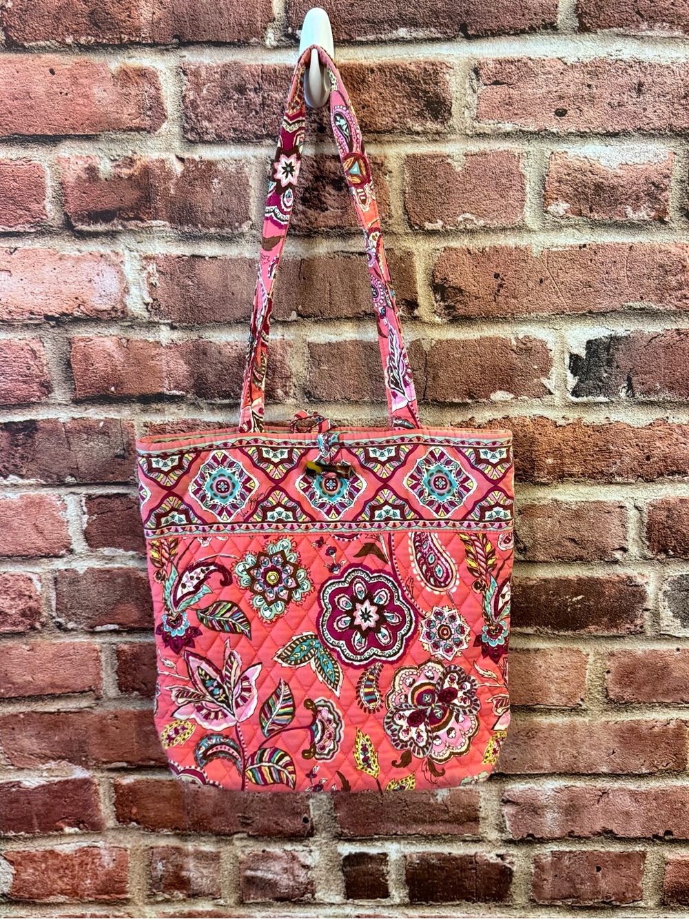 Vera Bradley Pink Quilted Floral Paisley Tote